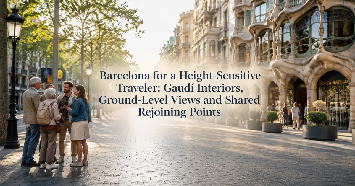 barcelona — Barcelona for a Height-Sensitive Traveler: Gaudí Interiors, Ground-Level Views and Shared Rejoining Points