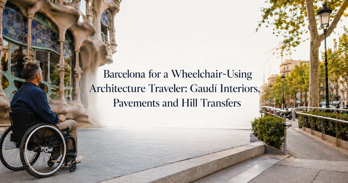 Barcelona — Barcelona for a Wheelchair-Using Architecture Traveler: Gaudí Interiors, Pavements and Hill Transfers