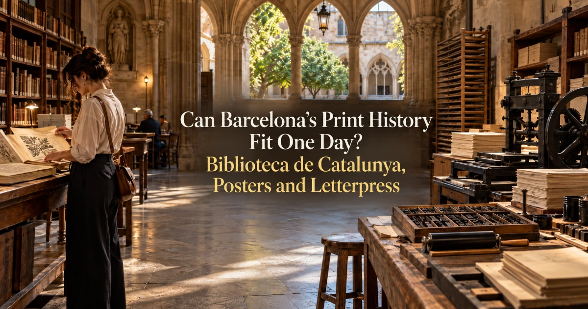 barcelona — Can Barcelona’s Print History Fit One Day? Biblioteca de Catalunya, Posters and Letterpress