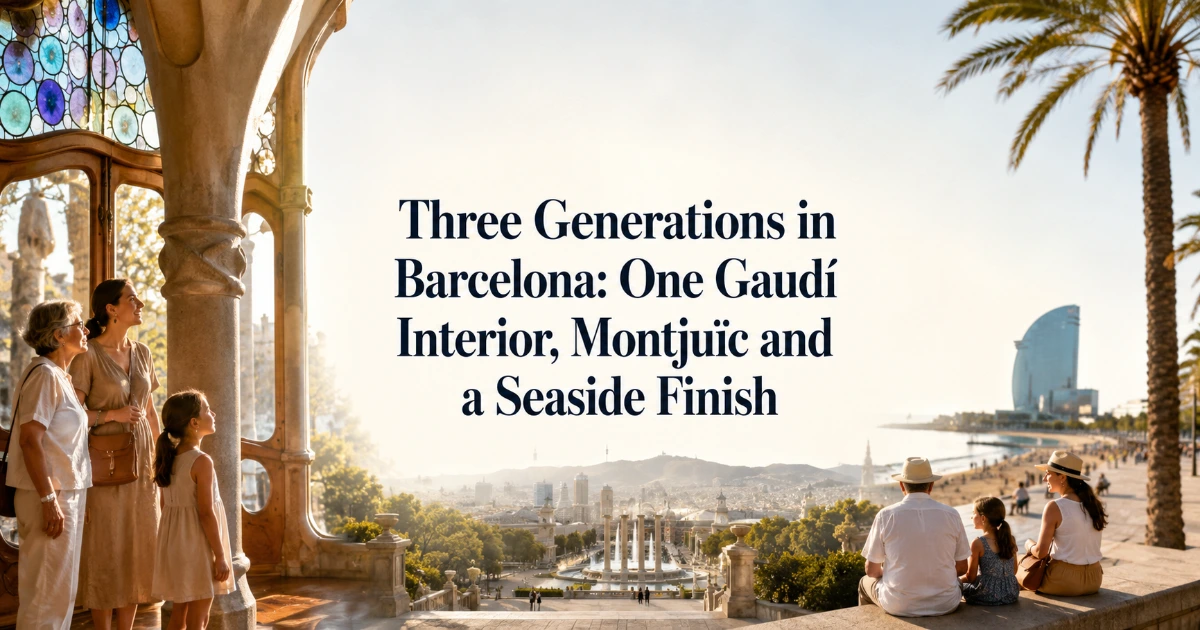 barcelona — Three Generations in Barcelona: One Gaudí Interior, Montjuïc and a Seaside Finish