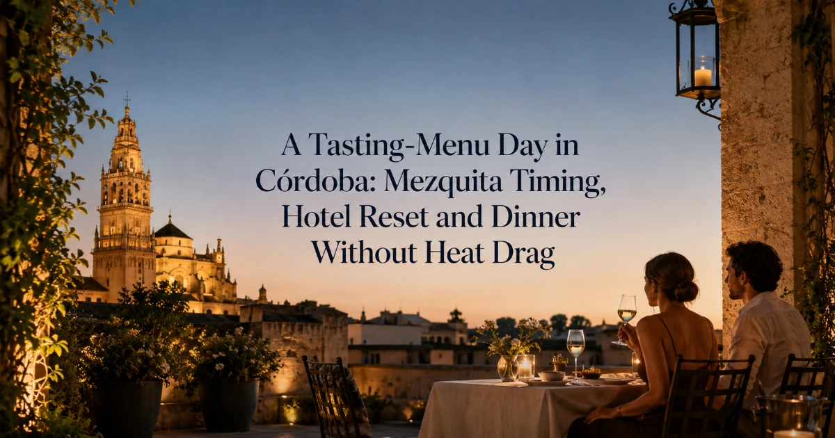 cordoba — A Tasting-Menu Day in Córdoba: Mezquita Timing, Hotel Reset and Dinner Without Heat Drag
