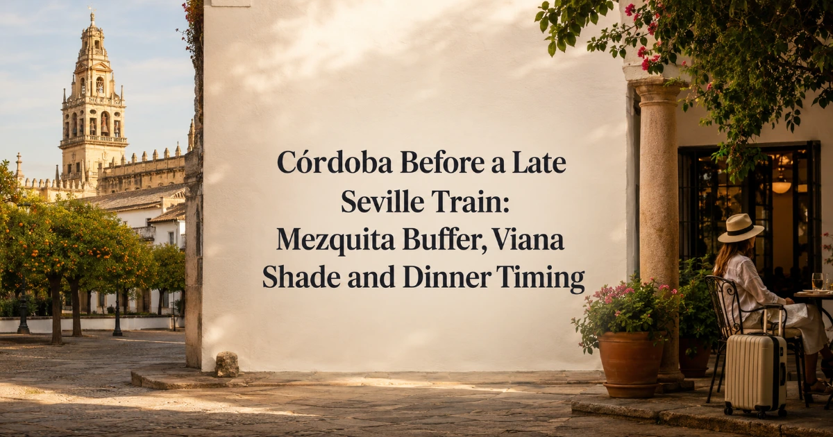 Cordoba — Córdoba Before a Late Seville Train: Mezquita Buffer, Viana Shade and Dinner Timing
