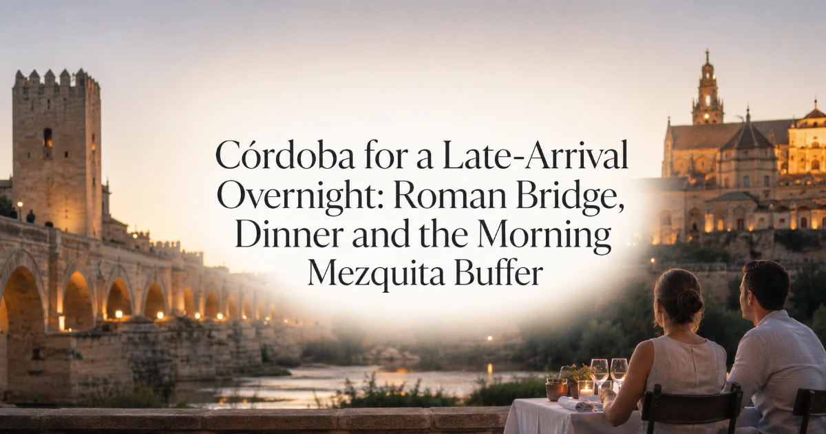 Cordoba — Córdoba for a Late-Arrival Overnight: Roman Bridge, Dinner and the Morning Mezquita Buffer