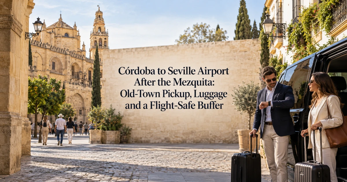 Cordoba — Córdoba to Seville Airport After the Mezquita: Old-Town Pickup, Luggage and a Flight-Safe Buffer