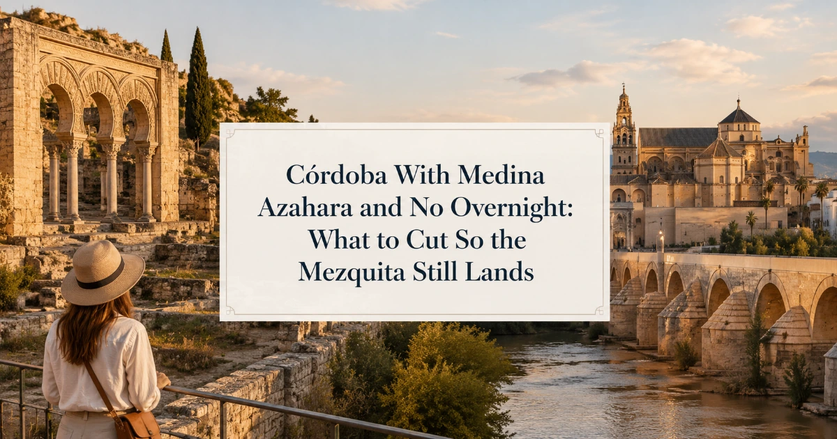 Cordoba — Córdoba With Medina Azahara and No Overnight: What to Cut So the Mezquita Still Lands