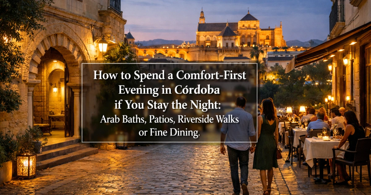 cordoba — How to Spend a Comfort-First Evening in Córdoba if You Stay the Night: Arab Baths, Patios, Riverside Walks or Fine Dining