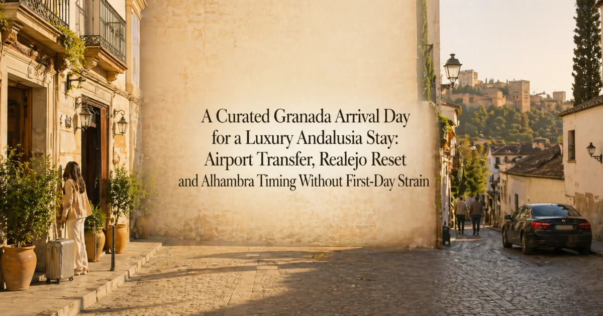 granada — A Curated Granada Arrival Day for a Luxury Andalusia Stay: Airport Transfer, Realejo Reset and Alhambra Timing Without First-Day Strain