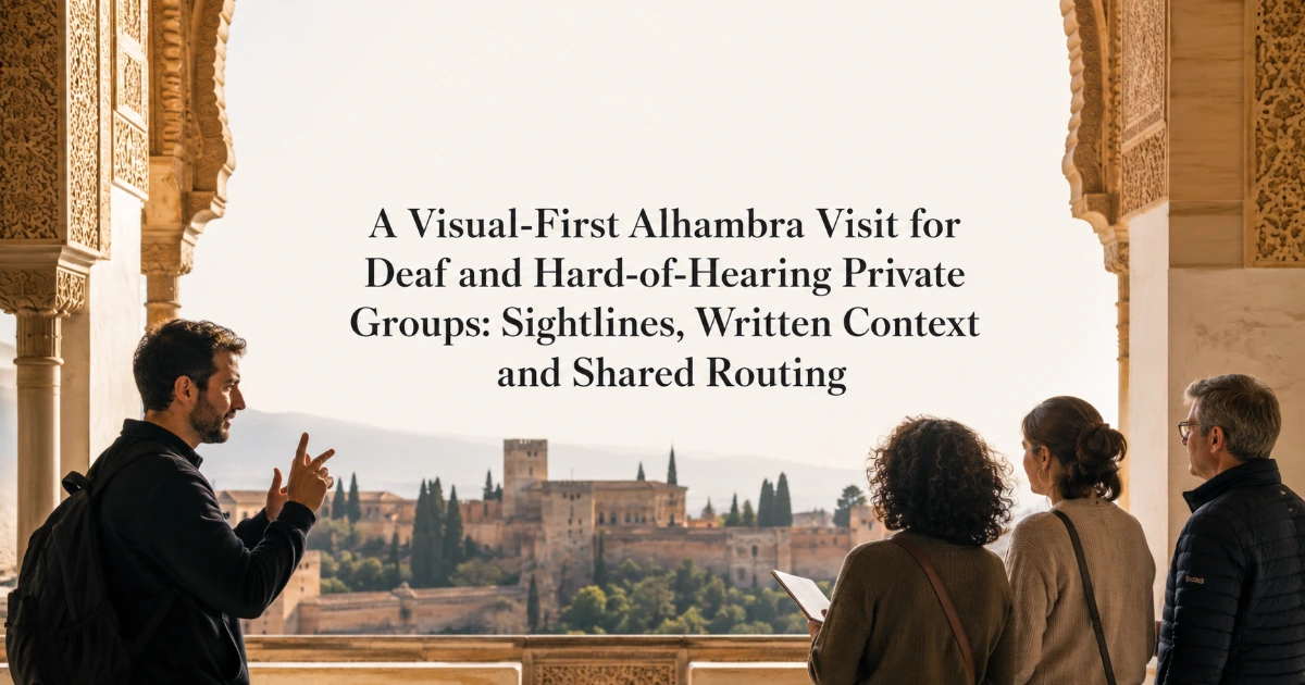 Granada — A Visual-First Alhambra Visit for Deaf and Hard-of-Hearing Private Groups: Sightlines, Written Context and Shared Routing