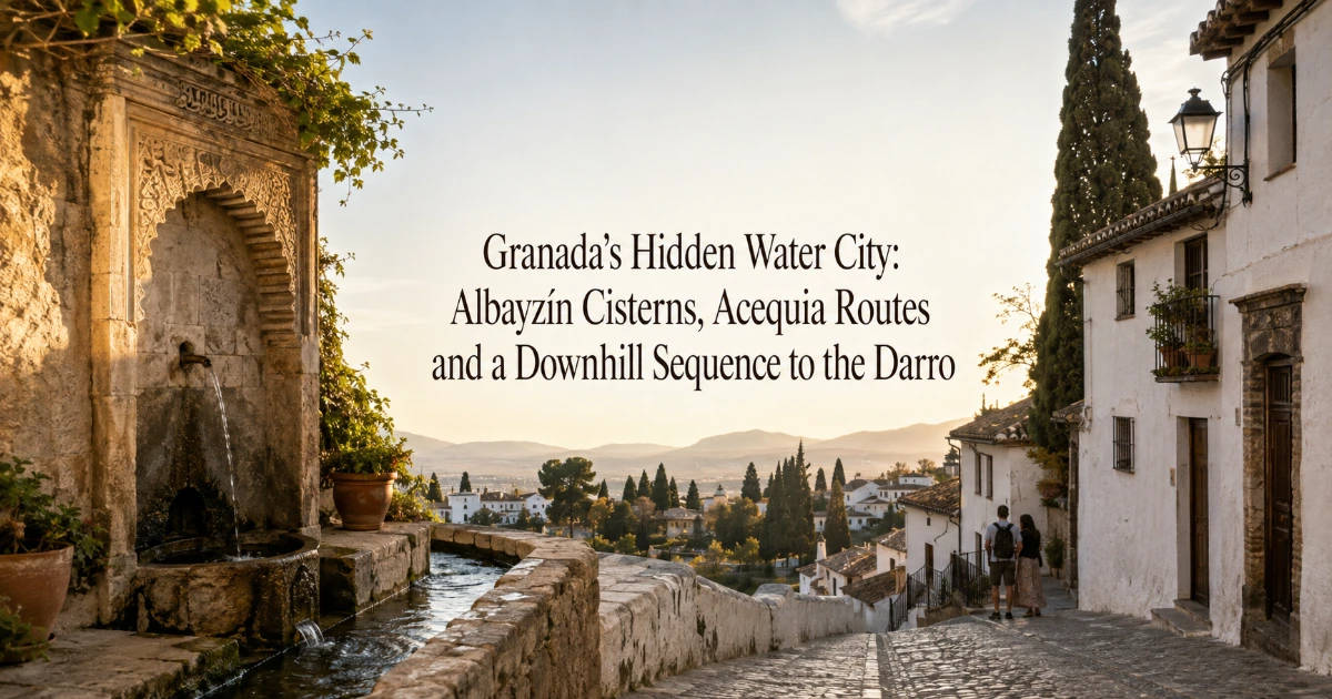 Granada — Granada’s Hidden Water City: Albayzín Cisterns, Acequia Routes and a Downhill Sequence to the Darro