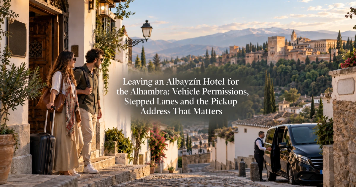 Granada — Leaving an Albayzín Hotel for the Alhambra: Vehicle Permissions, Stepped Lanes and the Pickup Address That Matters