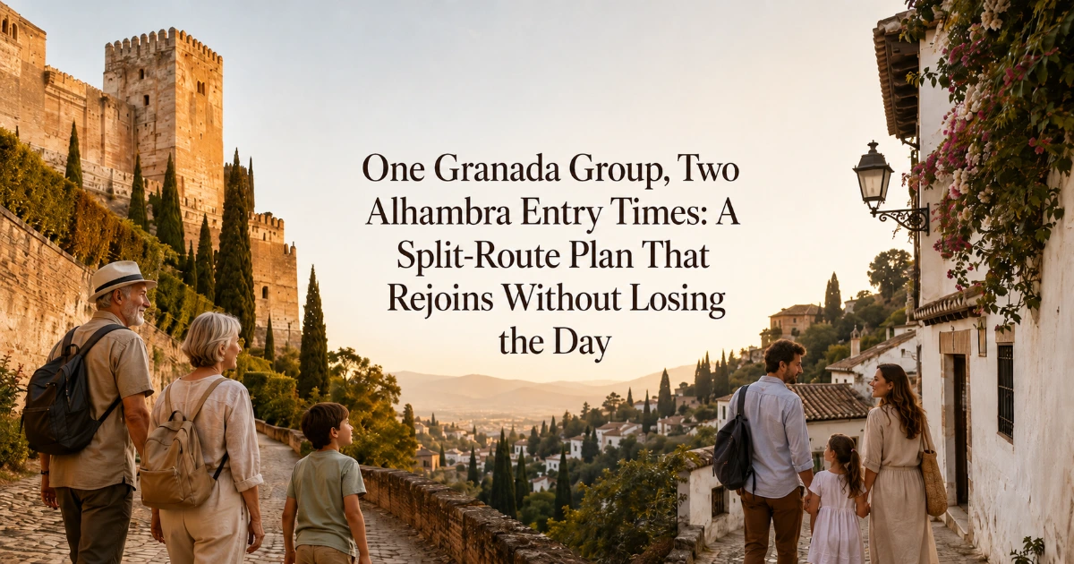 Granada — One Granada Group, Two Alhambra Entry Times: A Split-Route Plan That Rejoins Without Losing the Day