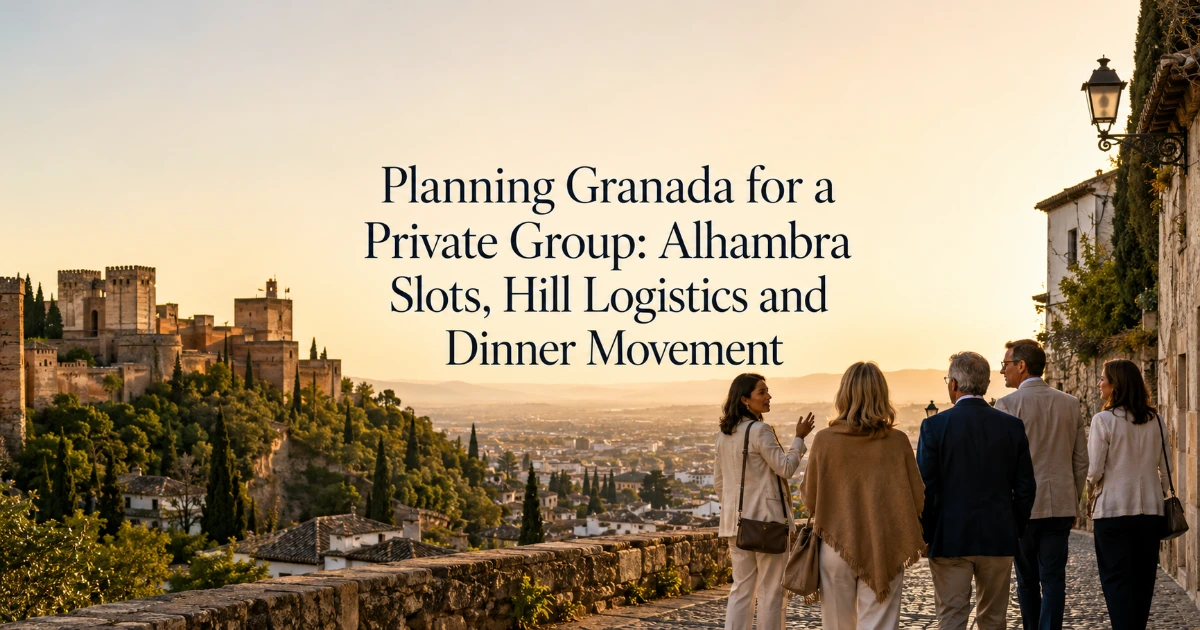 Granada — Planning Granada for a Private Group: Alhambra Slots, Hill Logistics and Dinner Movement