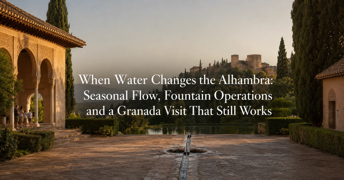 Granada — When Water Changes the Alhambra: Seasonal Flow, Fountain Operations and a Granada Visit That Still Works
