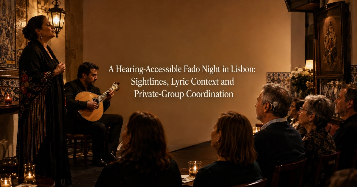 lisbon — A Hearing-Accessible Fado Night in Lisbon: Sightlines, Lyric Context and Private-Group Coordination