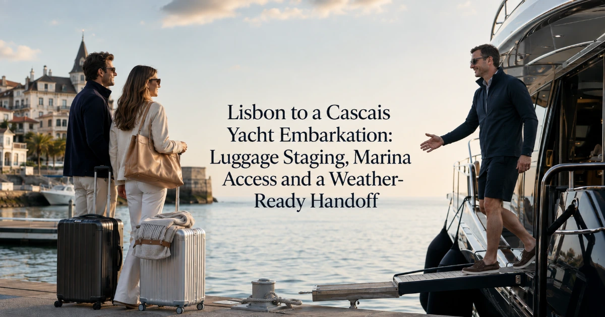 lisbon — Lisbon to a Cascais Yacht Embarkation: Luggage Staging, Marina Access and a Weather-Ready Handoff