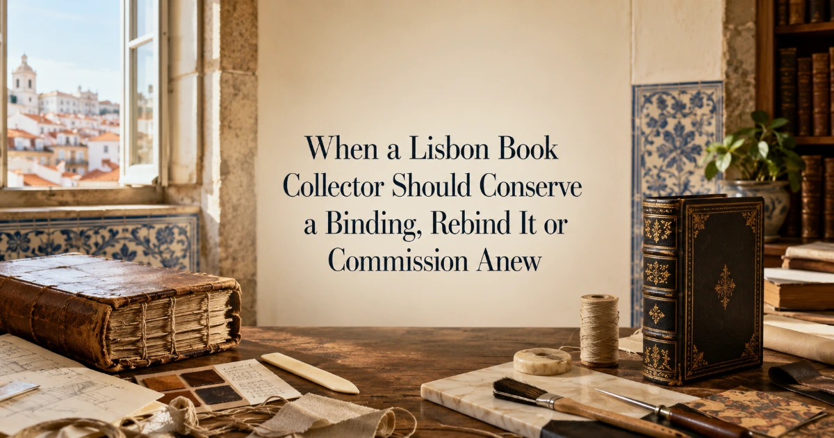 lisbon — When a Lisbon Book Collector Should Conserve a Binding, Rebind It or Commission Anew