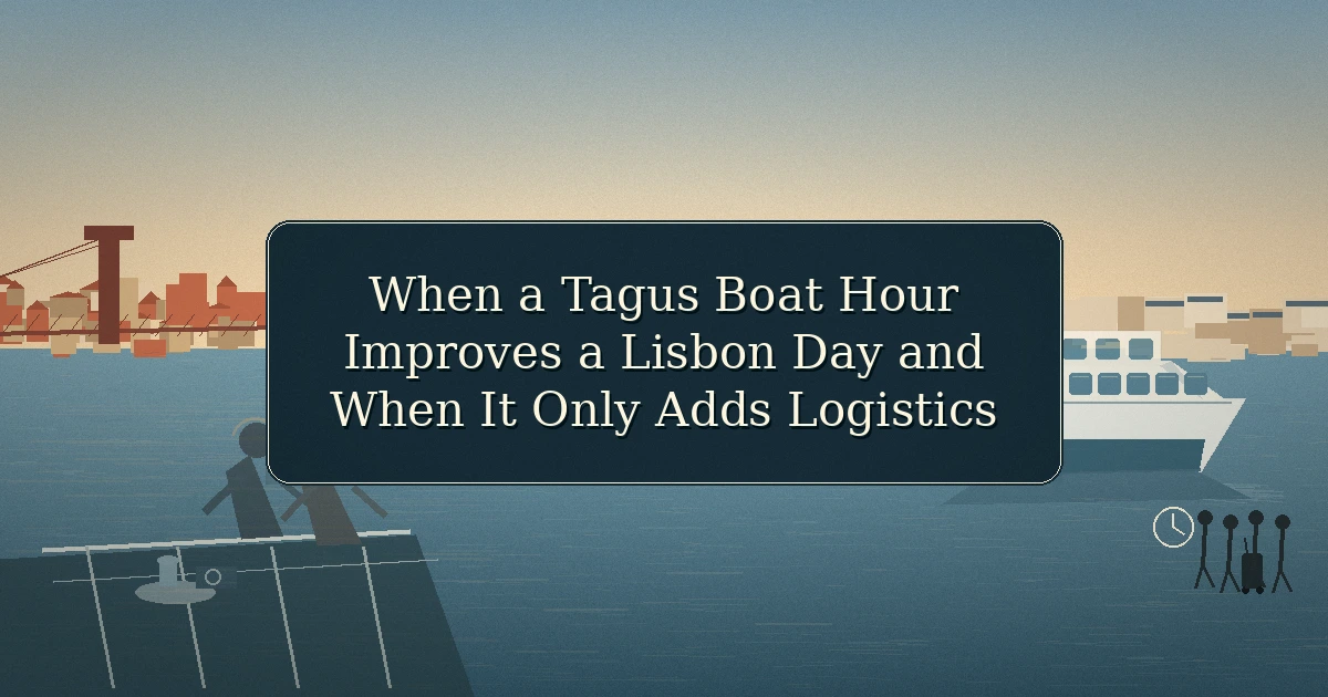 Lisbon — When a Tagus Boat Hour Improves a Lisbon Day and When It Only Adds Logistics