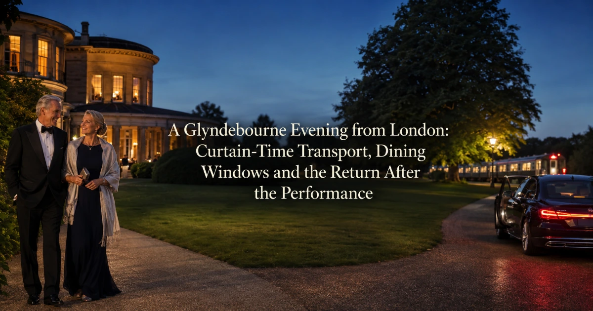 London — A Glyndebourne Evening from London: Curtain-Time Transport, Dining Windows and the Return After the Performance