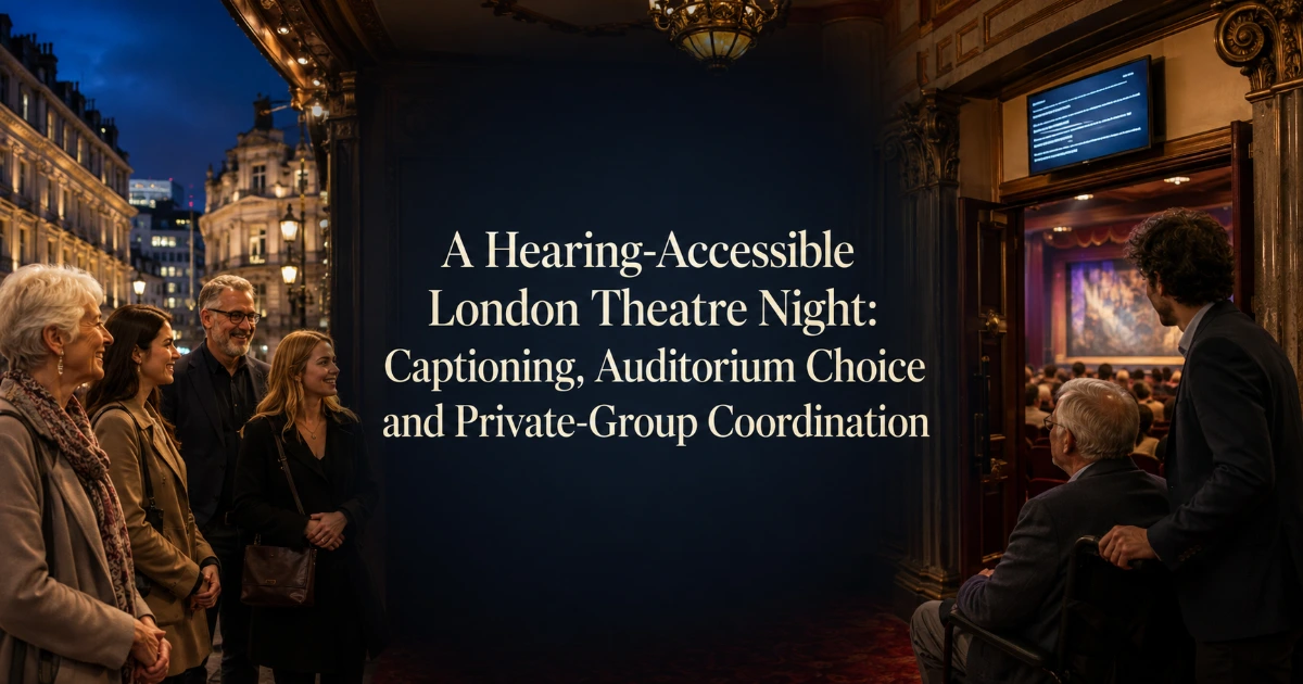 London — A Hearing-Accessible London Theatre Night: Captioning, Auditorium Choice and Private-Group Coordination