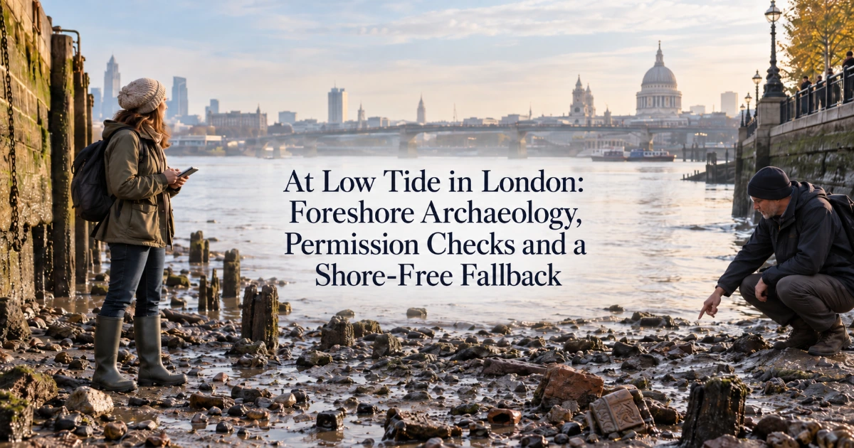 London — At Low Tide in London: Foreshore Archaeology, Permission Checks and a Shore-Free Fallback