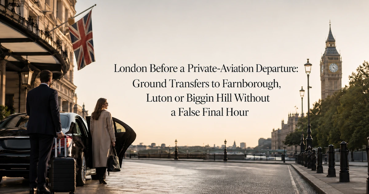 London — London Before a Private-Aviation Departure: Ground Transfers to Farnborough, Luton or Biggin Hill Without a False Final Hour