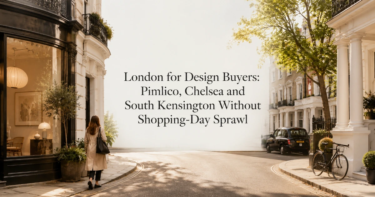london — London for Design Buyers: Pimlico, Chelsea and South Kensington Without Shopping-Day Sprawl