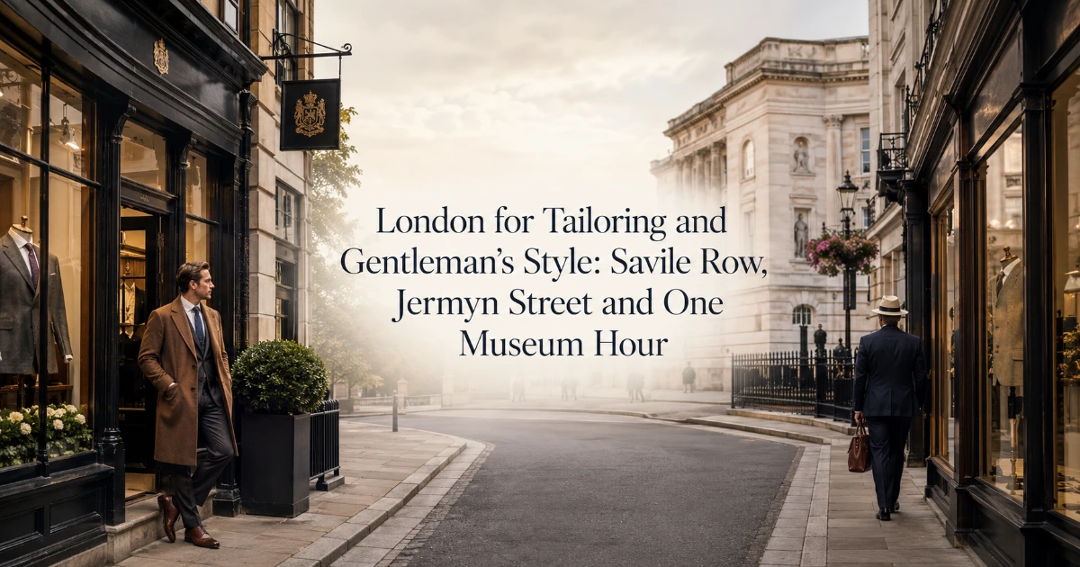 London — London for Tailoring and Gentleman’s Style: Savile Row, Jermyn Street and One Museum Hour