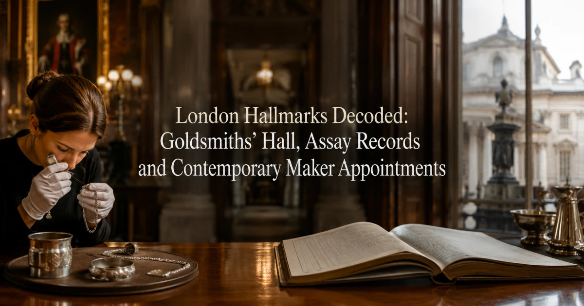 London — London Hallmarks Decoded: Goldsmiths’ Hall, Assay Records and Contemporary Maker Appointments
