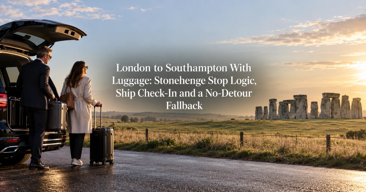 london — London to Southampton With Luggage: Stonehenge Stop Logic, Ship Check-In and a No-Detour Fallback