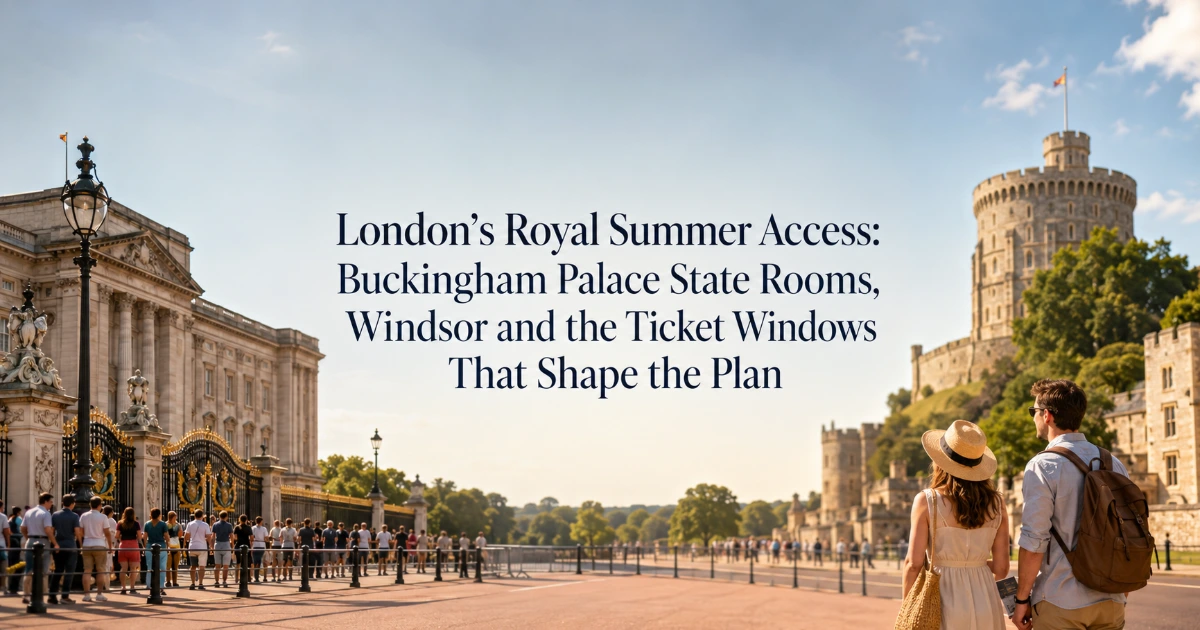 London — London’s Royal Summer Access: Buckingham Palace State Rooms, Windsor and the Ticket Windows That Shape the Plan