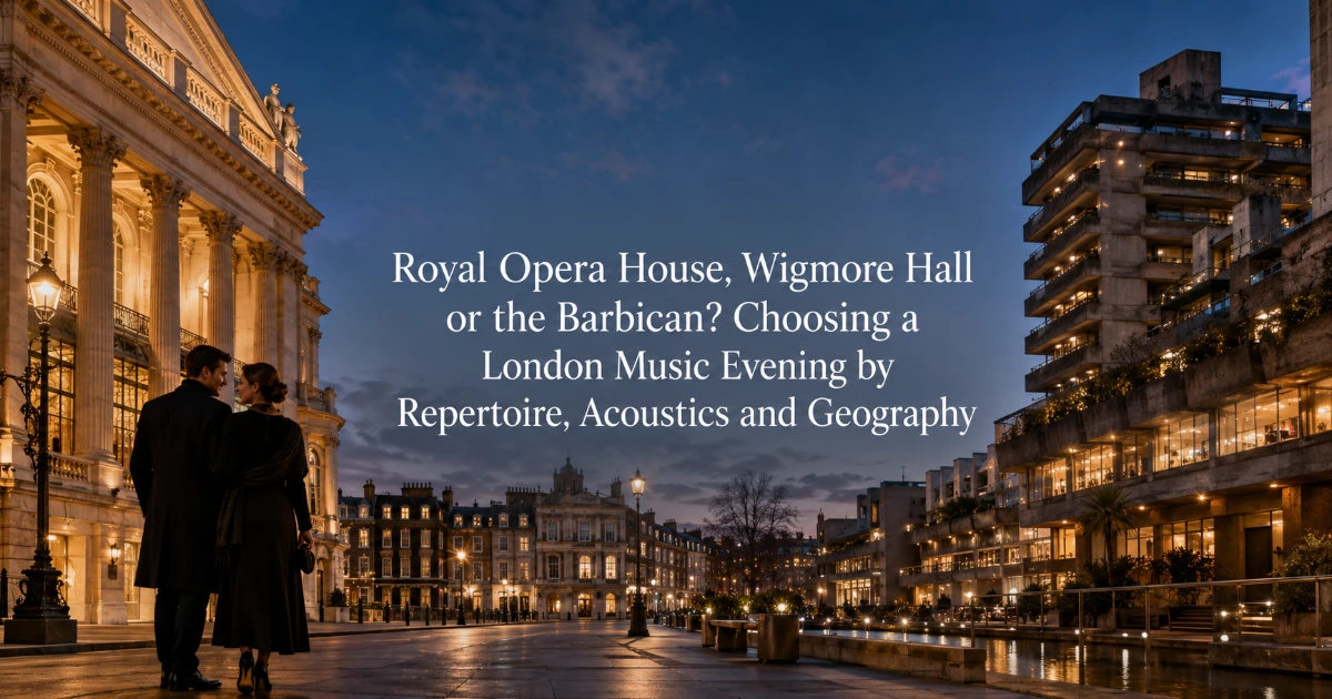 london — Royal Opera House, Wigmore Hall or the Barbican? Choosing a London Music Evening by Repertoire, Acoustics and Geography