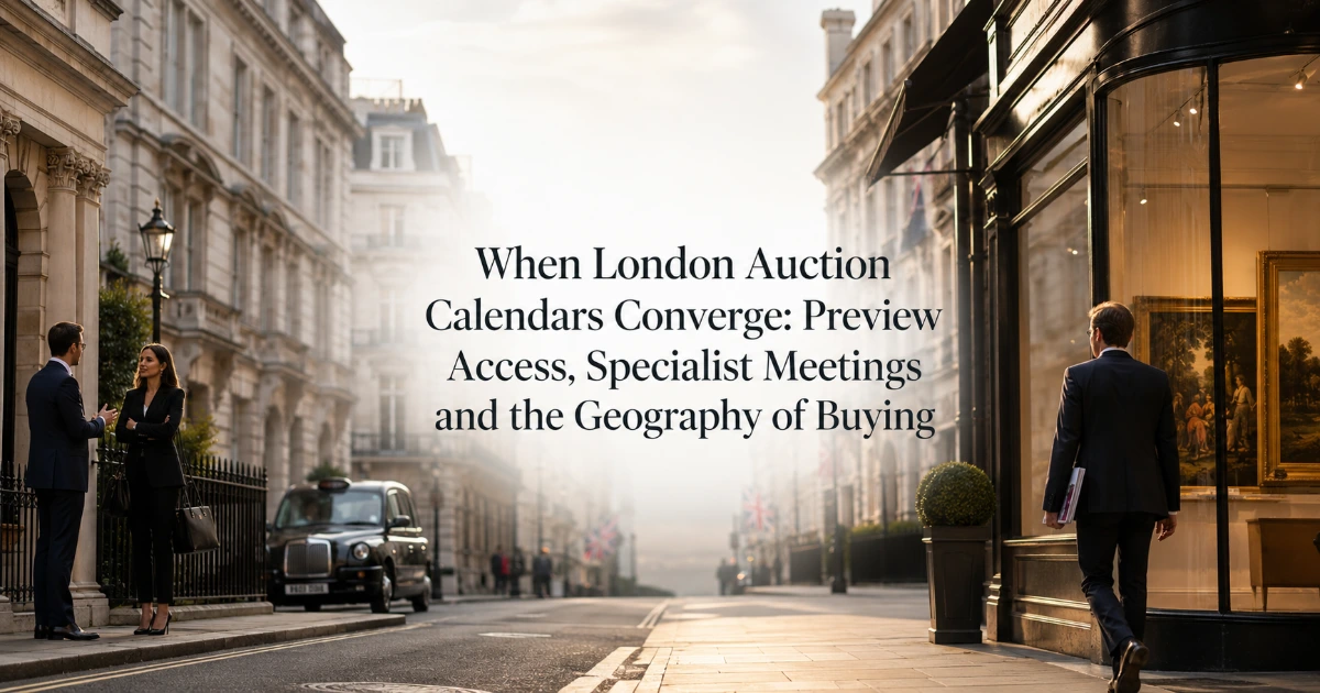 London — When London Auction Calendars Converge: Preview Access, Specialist Meetings and the Geography of Buying