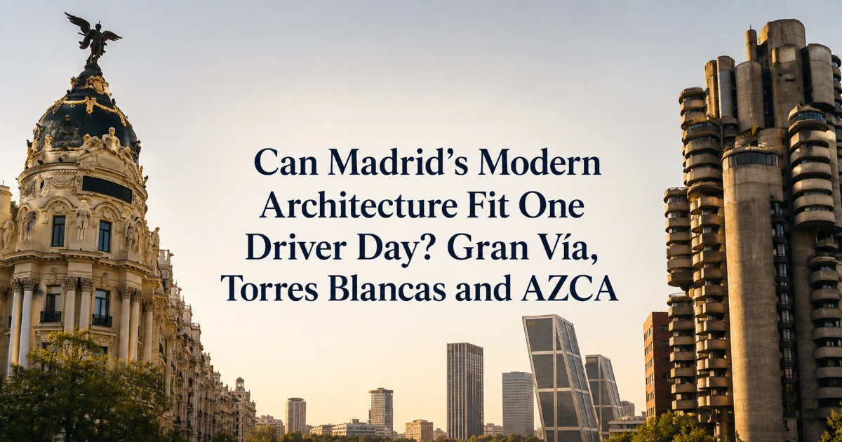 madrid — Can Madrid’s Modern Architecture Fit One Driver Day? Gran Vía, Torres Blancas and AZCA