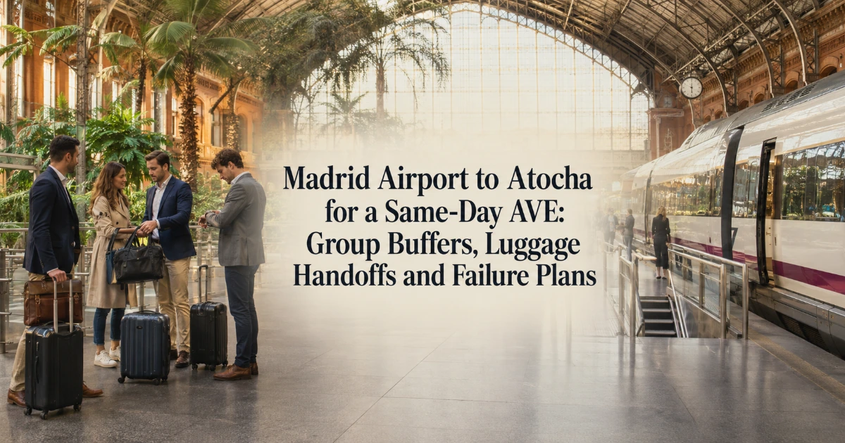 Madrid — Madrid Airport to Atocha for a Same-Day AVE: Group Buffers, Luggage Handoffs and Failure Plans