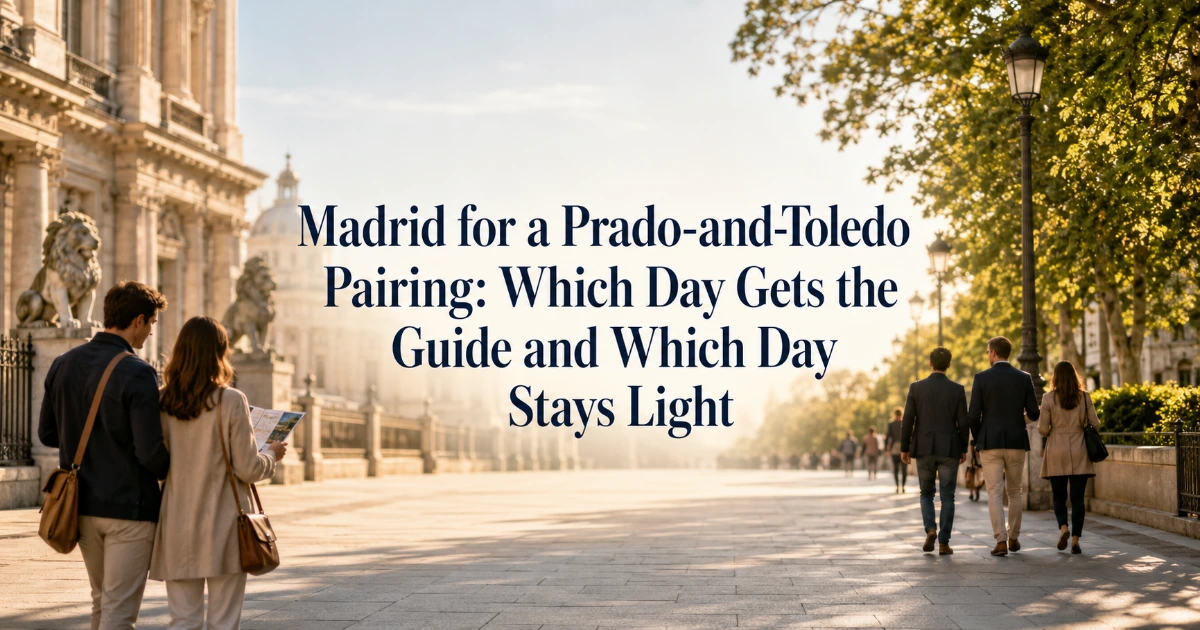 Madrid — Madrid for a Prado-and-Toledo Pairing: Which Day Gets the Guide and Which Day Stays Light