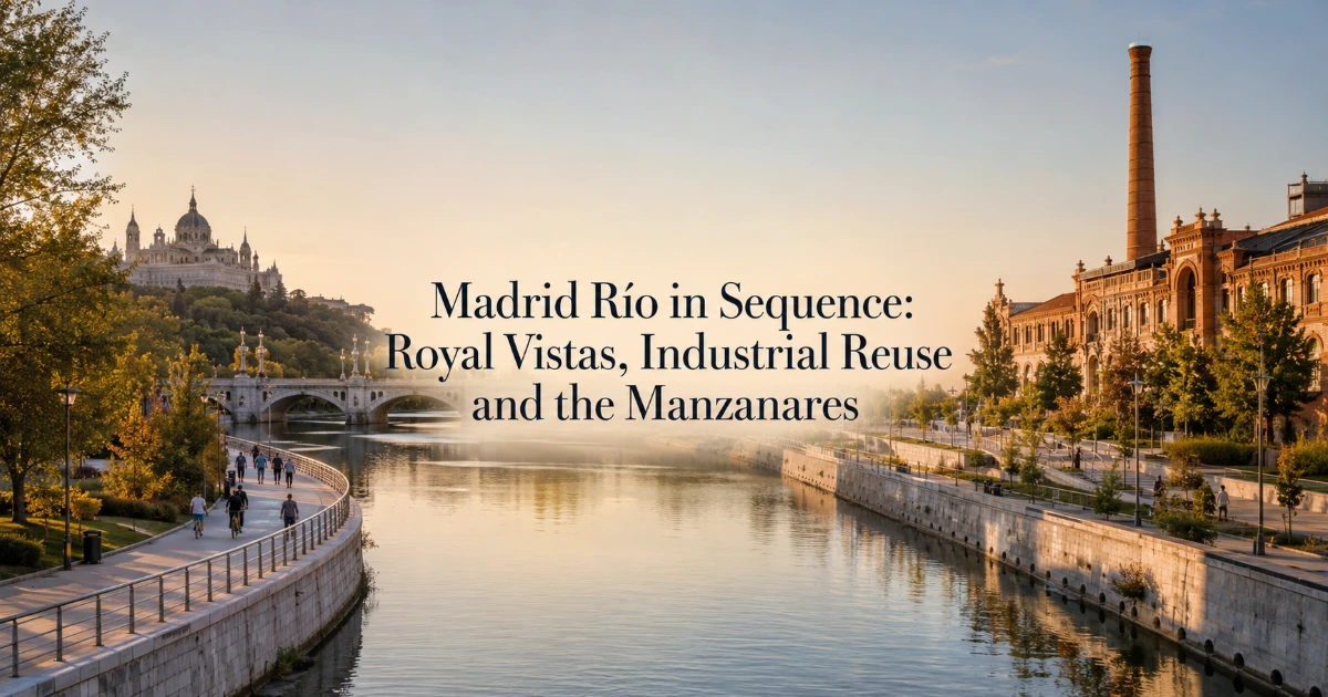 Madrid — Madrid Río in Sequence: Royal Vistas, Industrial Reuse and the Manzanares
