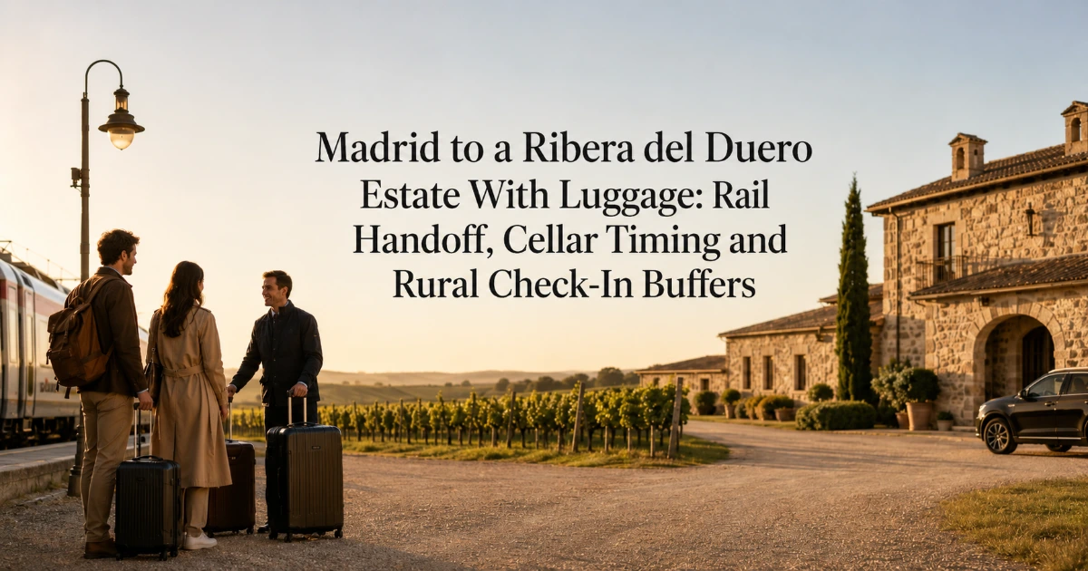 Madrid — Madrid to a Ribera del Duero Estate With Luggage: Rail Handoff, Cellar Timing and Rural Check-In Buffers