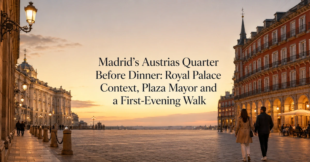Madrid — Madrid’s Austrias Quarter Before Dinner: Royal Palace Context, Plaza Mayor and a First-Evening Walk