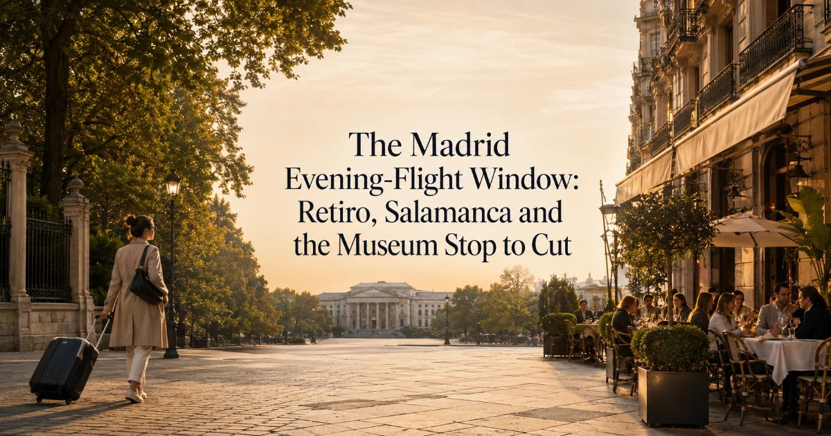 madrid — The Madrid Evening-Flight Window: Retiro, Salamanca and the Museum Stop to Cut