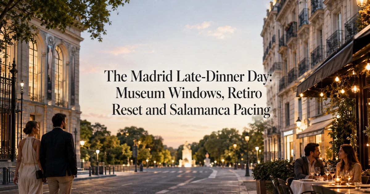 Madrid — The Madrid Late-Dinner Day: Museum Windows, Retiro Reset and Salamanca Pacing