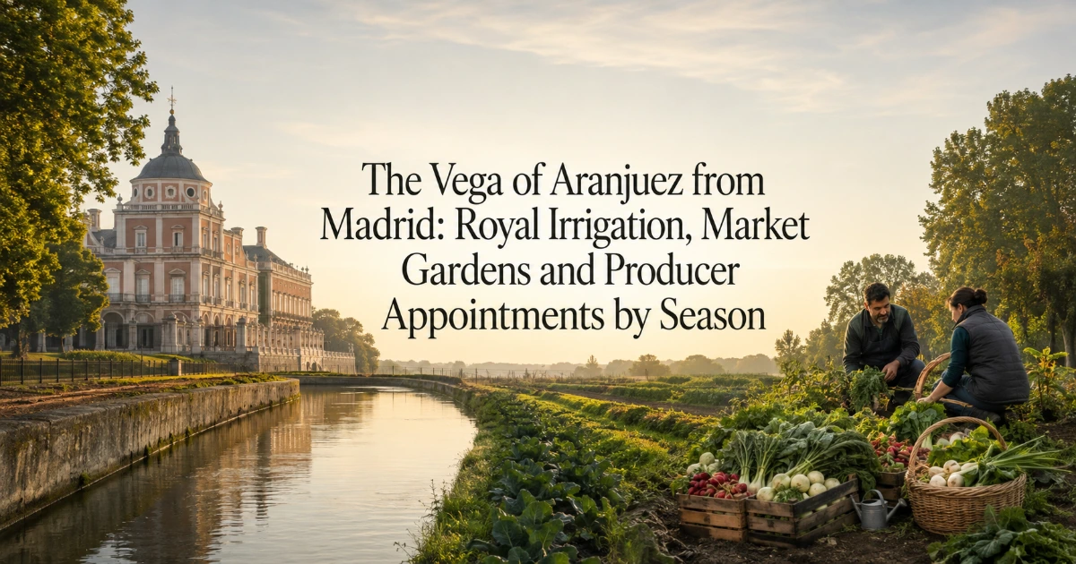 Madrid — The Vega of Aranjuez from Madrid: Royal Irrigation, Market Gardens and Producer Appointments by Season