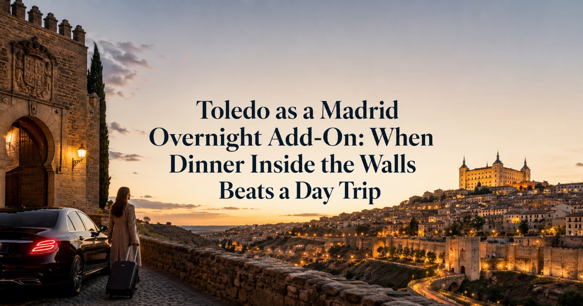 Madrid — Toledo as a Madrid Overnight Add-On: When Dinner Inside the Walls Beats a Day Trip
