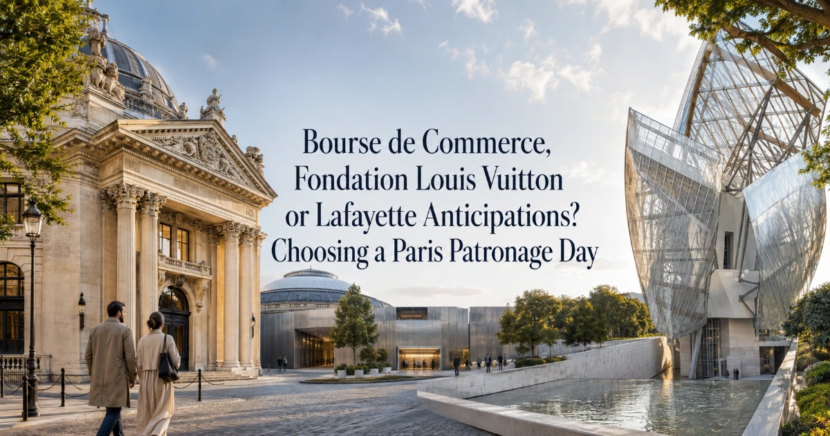 Paris — Bourse de Commerce, Fondation Louis Vuitton or Lafayette Anticipations? Choosing a Paris Patronage Day