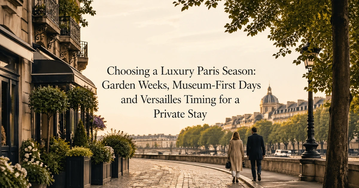paris — Choosing a Luxury Paris Season: Garden Weeks, Museum-First Days and Versailles Timing for a Private Stay