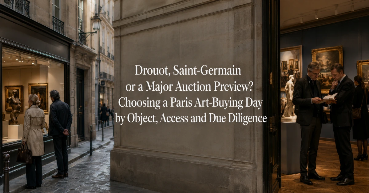 Paris — Drouot, Saint-Germain or a Major Auction Preview? Choosing a Paris Art-Buying Day by Object, Access and Due Diligence