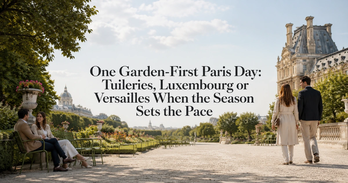 Paris — One Garden-First Paris Day: Tuileries, Luxembourg or Versailles When the Season Sets the Pace