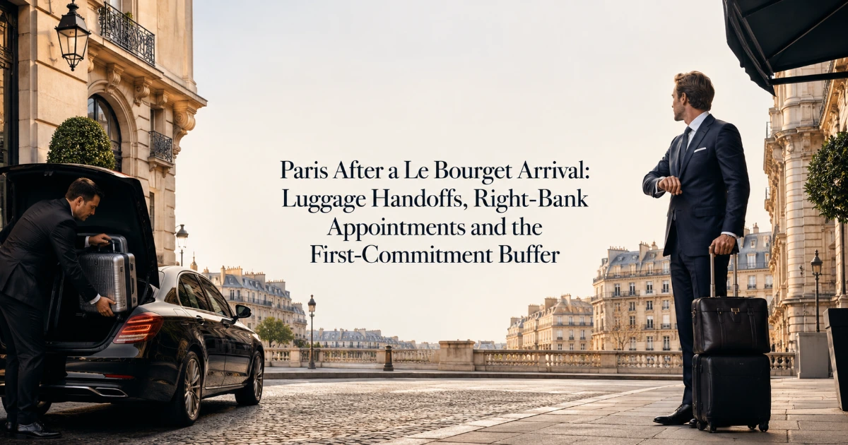 Paris — Paris After a Le Bourget Arrival: Luggage Handoffs, Right-Bank Appointments and the First-Commitment Buffer