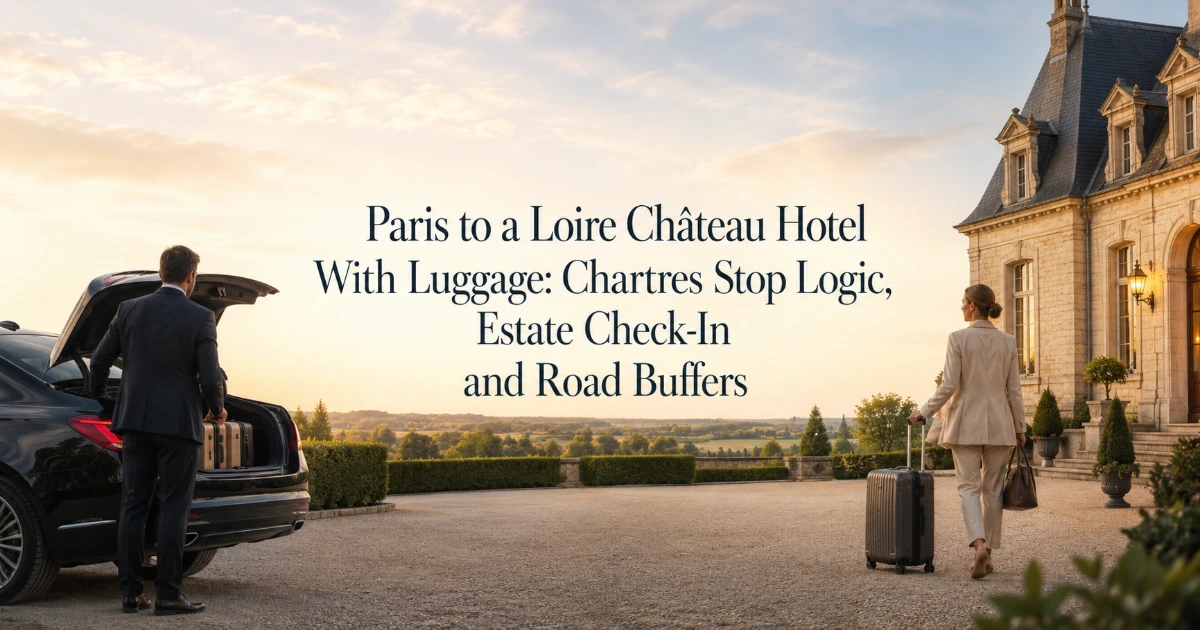 Paris — Paris to a Loire Château Hotel With Luggage: Chartres Stop Logic, Estate Check-In and Road Buffers