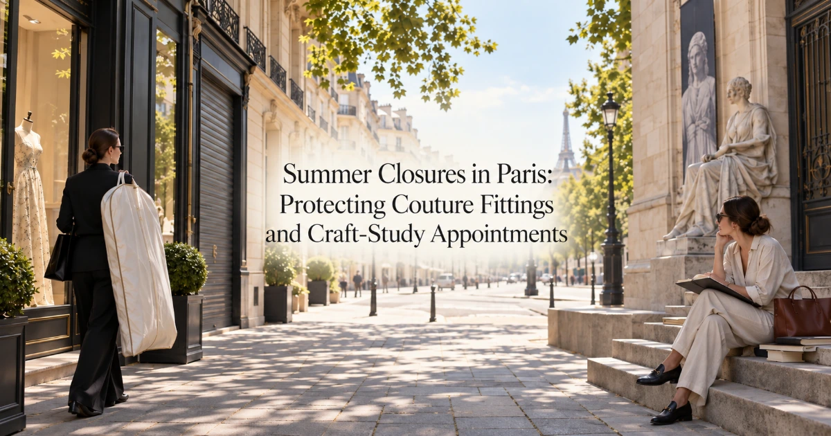 Paris — Summer Closures in Paris: Protecting Couture Fittings and Craft-Study Appointments