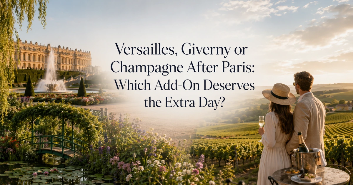 Paris — Versailles, Giverny or Champagne After Paris: Which Add-On Deserves the Extra Day?
